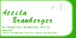 attila bramberger business card